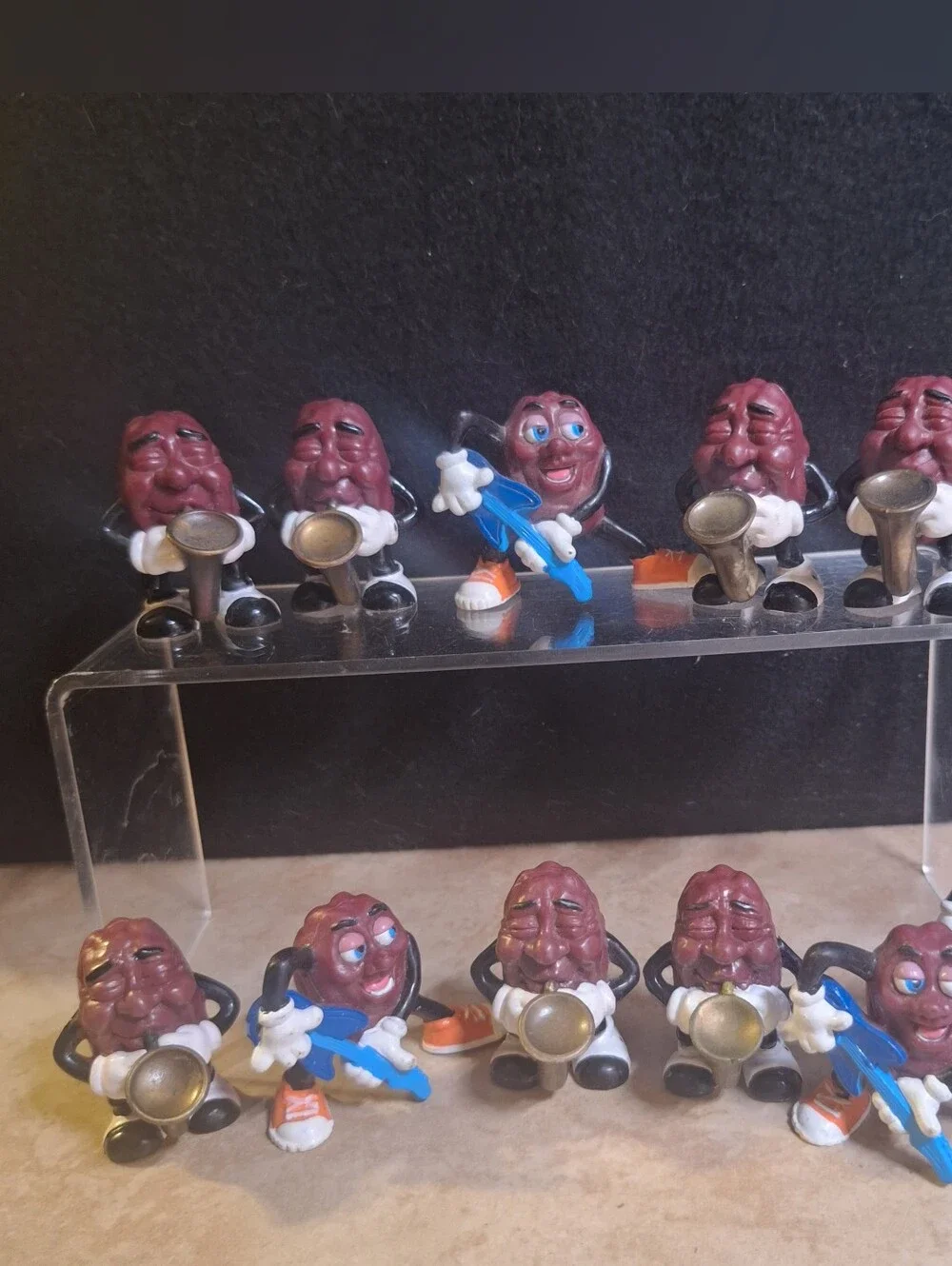 California Raisins 1987-88 Plastic Figurines Lot Of 11 Saxophone Guitar Musician